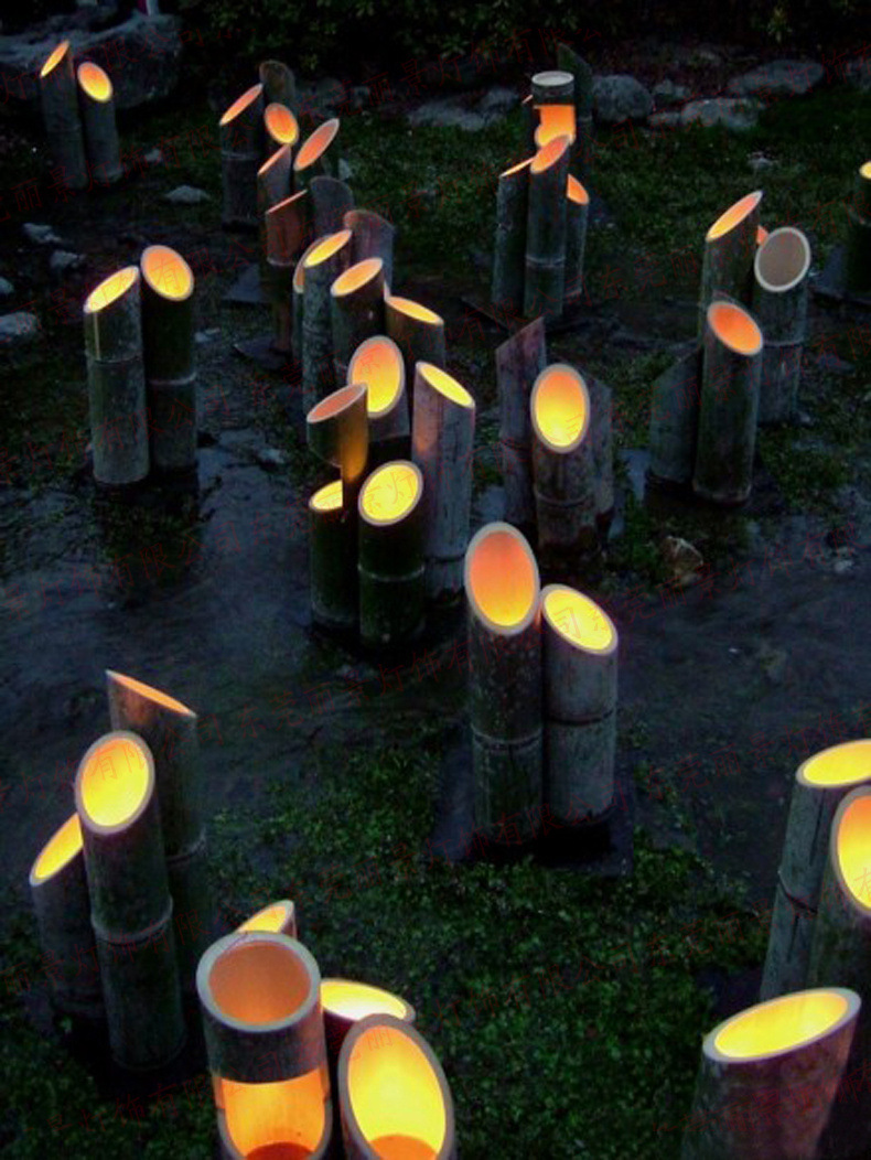 竹筒灯led仿真竹子灯户外竹灯草坪庭院地插景观灯河边草地亮化灯