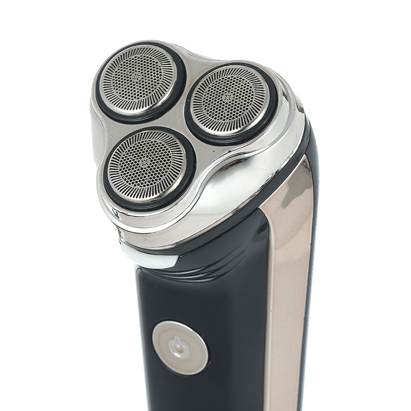 博仁360三刀头旋转 电动剃须刀 土豪金防水充电刮胡刀 厂家批发