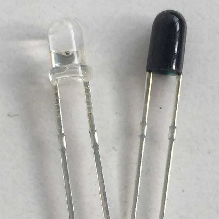 大功率led灯珠led3mm/5mm红外发射接收管发射器直插led发光二极管-阿