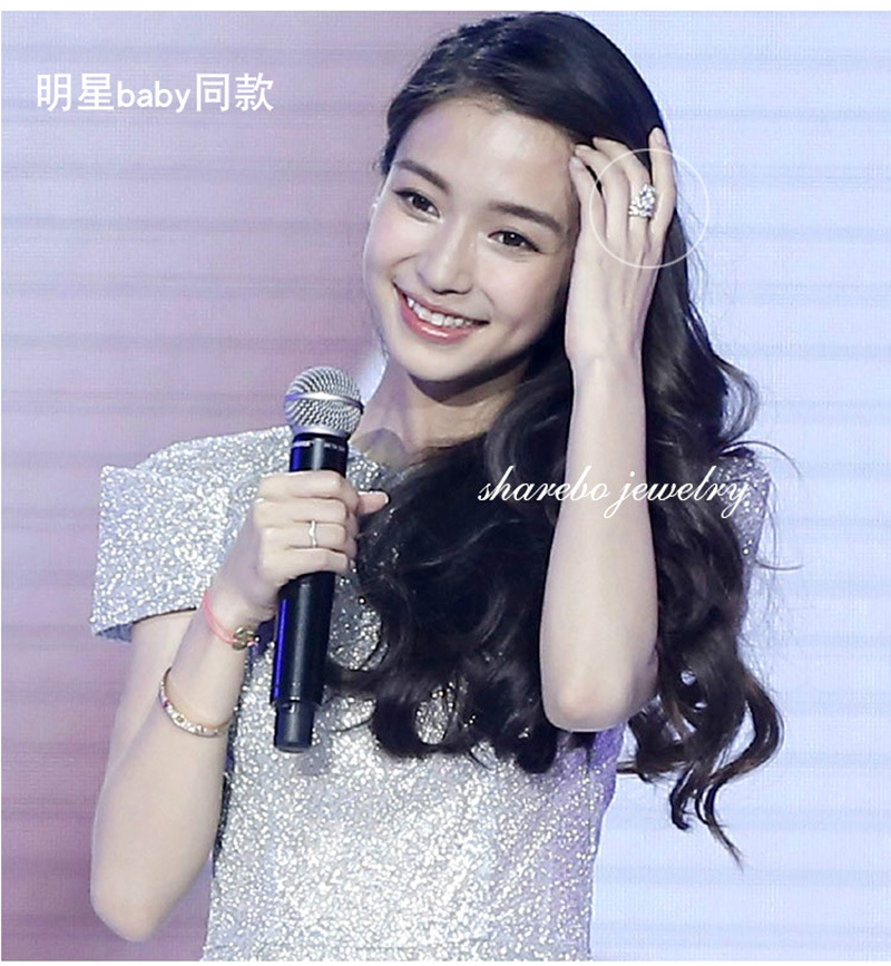杨颖angelababy同款戒指韩版简约镶钻明星皇冠戒 指环