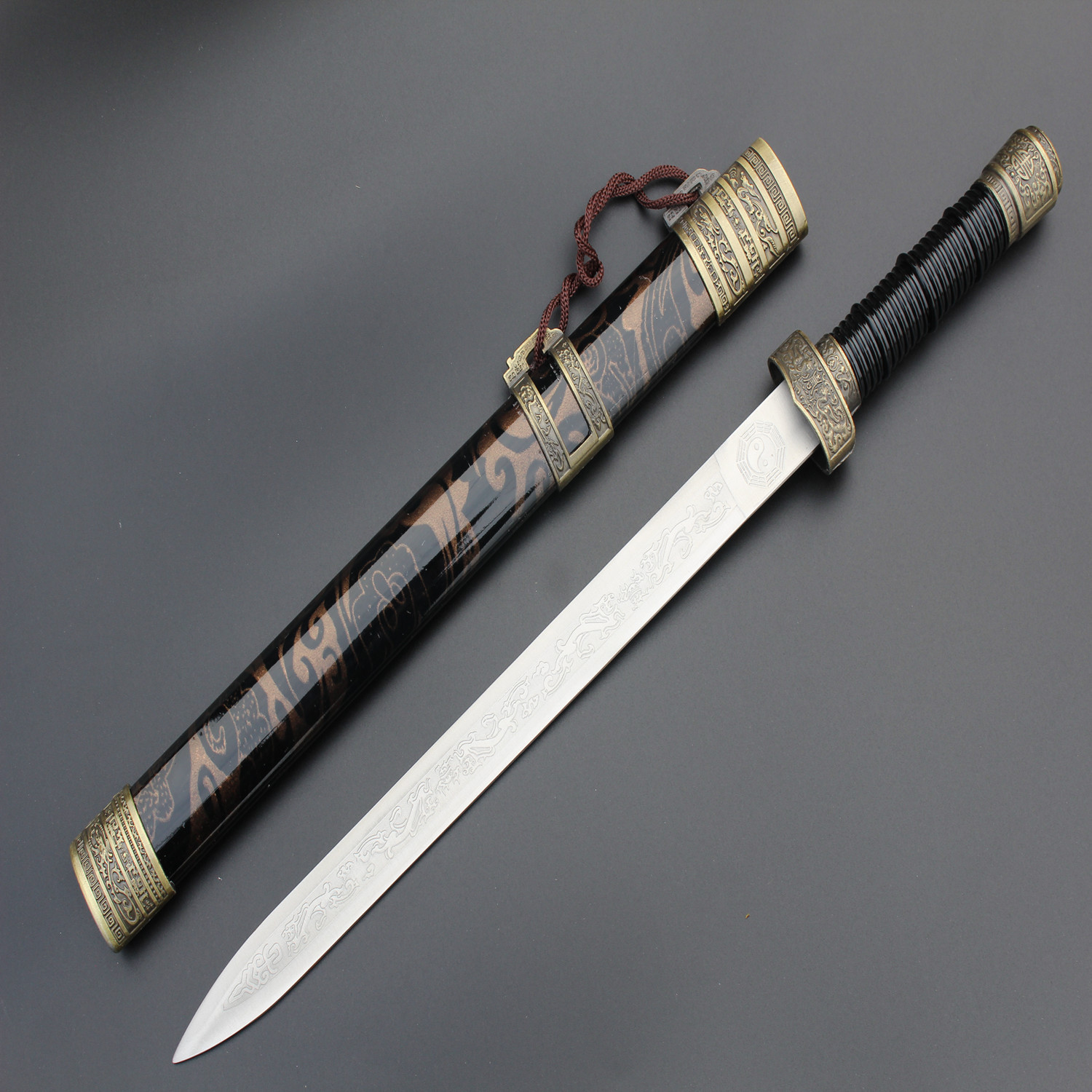 龙泉刀剑 特价卧龙剑纯钢硬剑镇宅辟邪剑汉剑未开刃唐剑武术刀剑