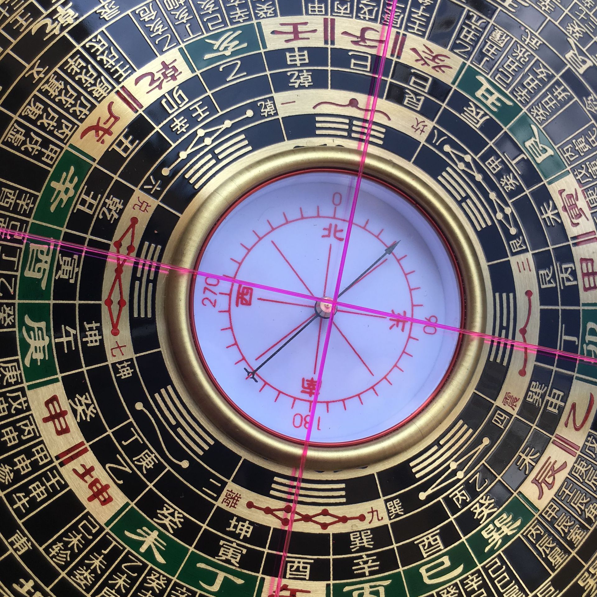 老字号八寸三元三合综合罗盘集福堂厂家直销激光雕刻纯铜天池风水