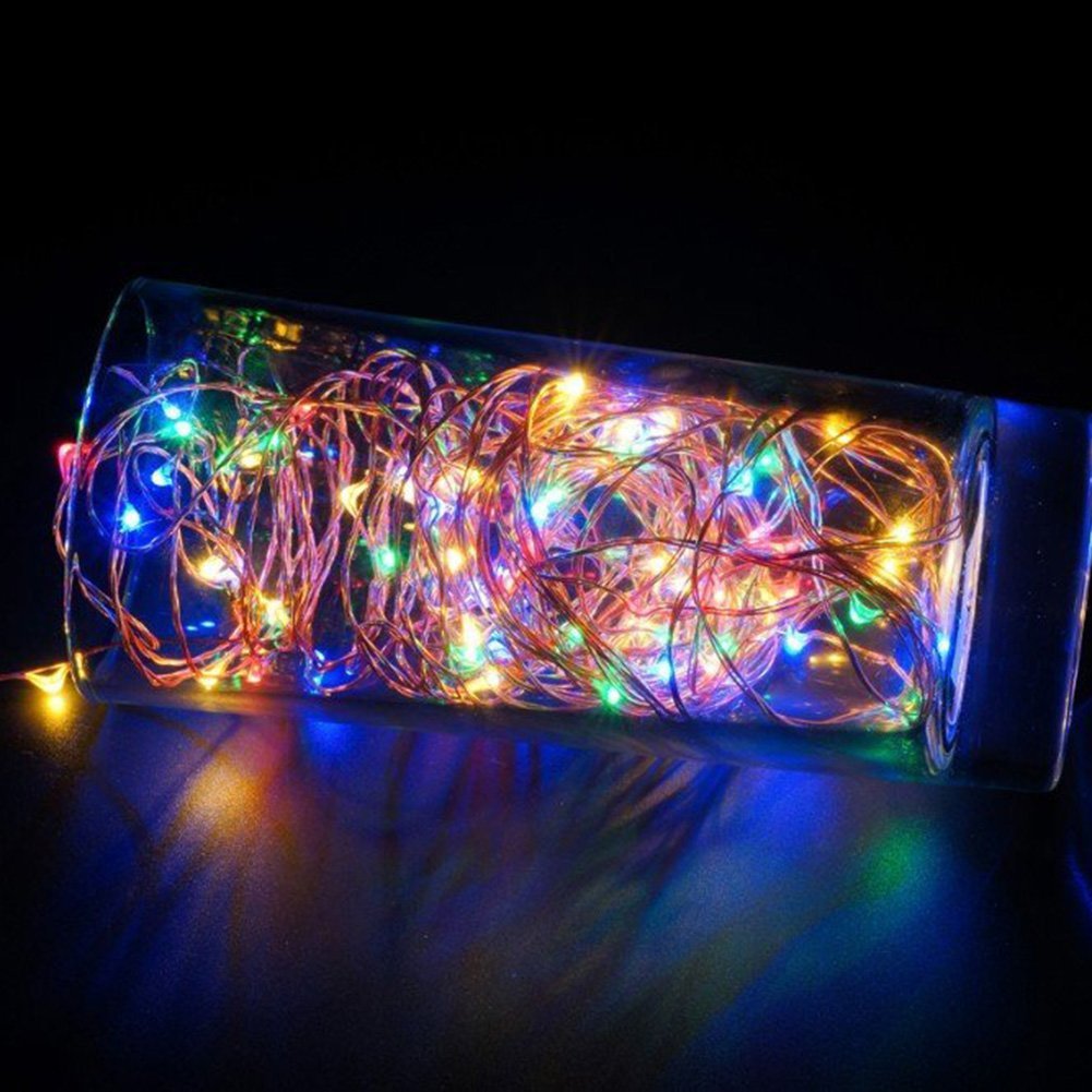 厂家大量供应3米30灯四彩3aa电池盒灯串彩色波波球铜线灯串