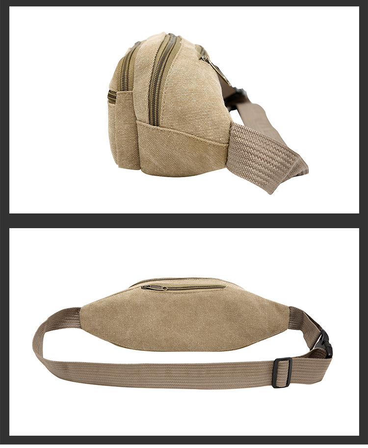 亚马逊多功能帆布腰包户外运动休闲骑行胸包多功能手机腰包收钱包