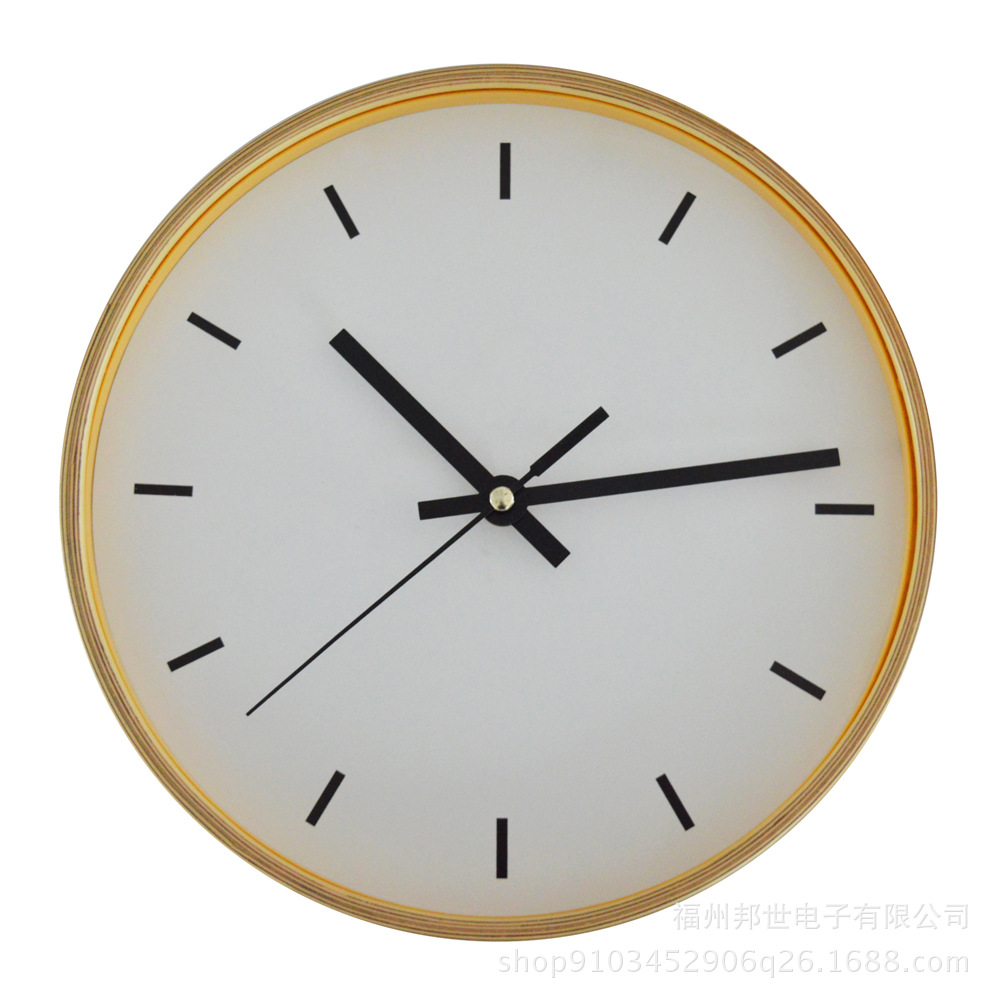 创意实木质钟厂家直销新款 欧式客厅卧室圆钟墙壁挂钟