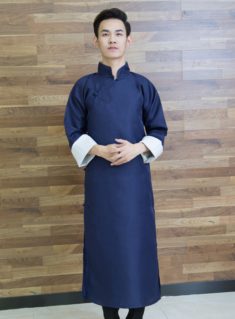 成人儿童相声服演出服相声大褂长衫民国服装长袍麻褂快板服评书服