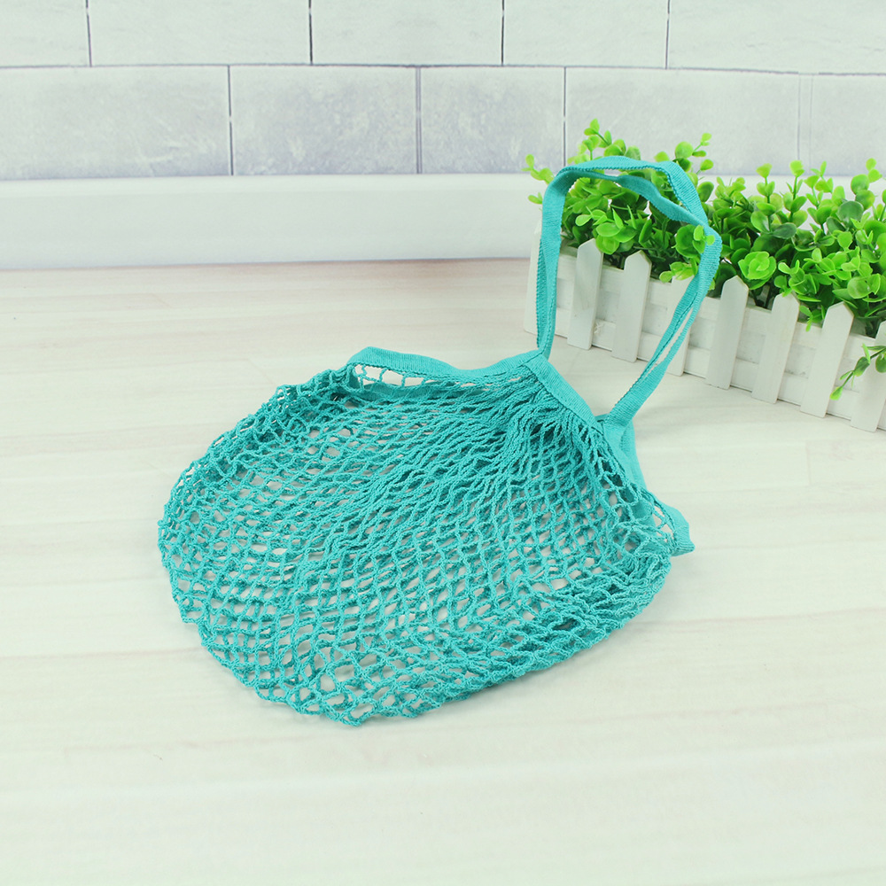 ins人气编织网袋网兜全棉镂空手提袋蔬菜水果网兜绿色街拍手提袋