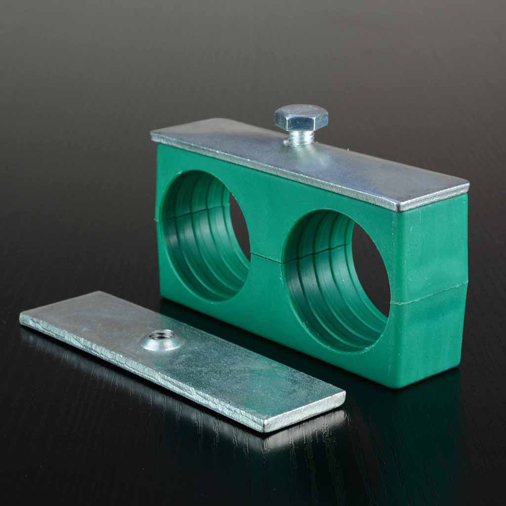 供应 塑料双孔管夹 轻型外六角双孔管夹