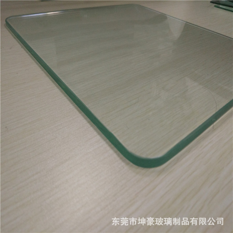 厂家生产8mm电子秤钢化玻璃面板倒圆角钢化玻璃丝印logo图案