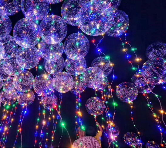 网红波波球气球18寸透明波波球波波球led发光发亮气球