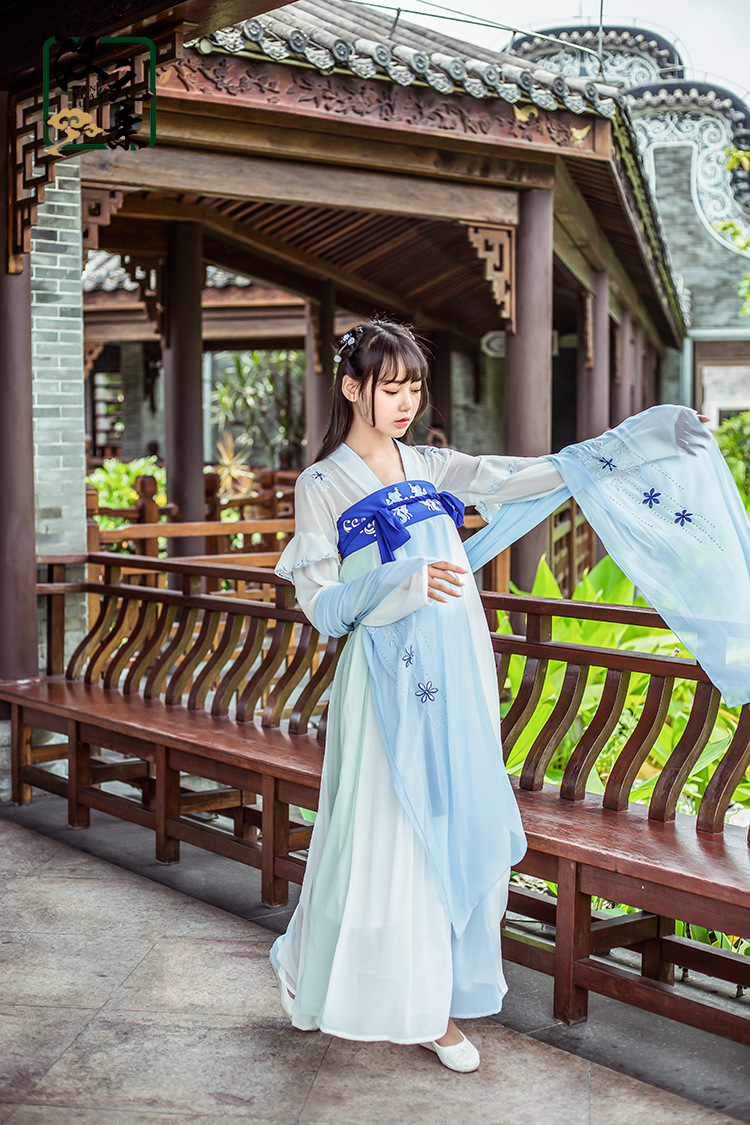 汉元素原创新款汉服女日常古装改良仙女裙古风刺绣齐胸儒裙夏