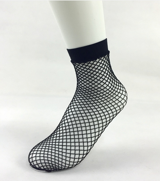 渔网袜短袜韩国渔网袜中筒网格袜原宿短款鱼网袜日系短筒网格丝