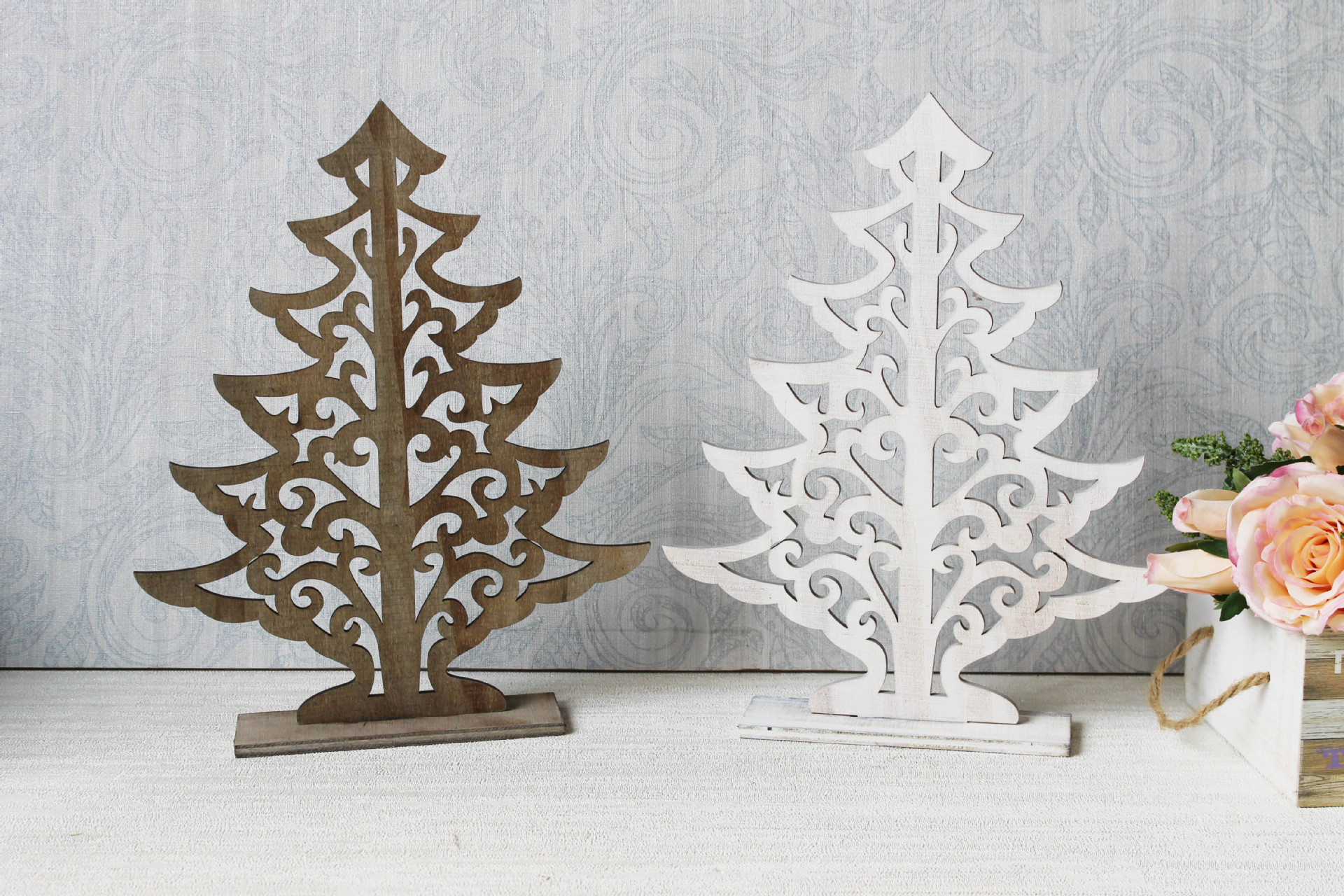 激光锯火烫夹板圣诞树创意家居装饰摆件酒吧咖啡厅店铺饰品