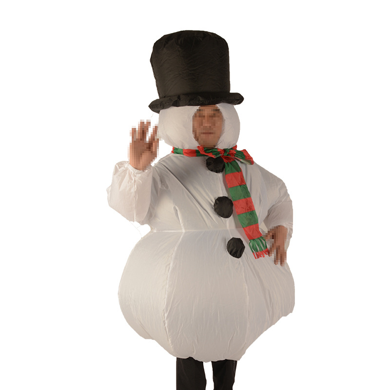 外贸货源 圣诞雪人造型人偶充气服装 圣诞雪人装饰用品道具玩偶