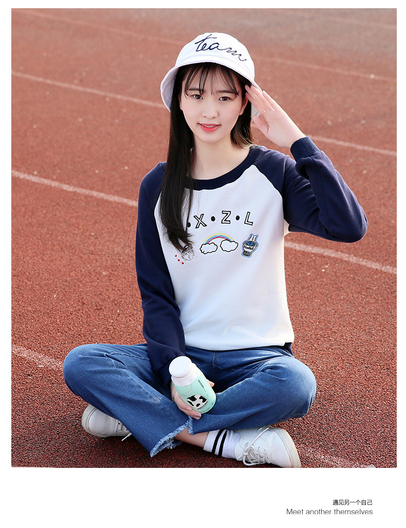 17春秋少女装16初高中学生休闲打底衫14岁15女孩韩版修身长袖t恤