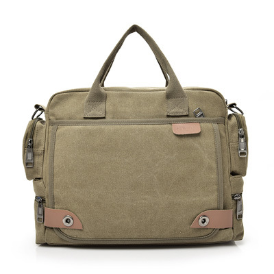 Multi-compartment Canvas MEN'S Bag Cross-body Briefcase