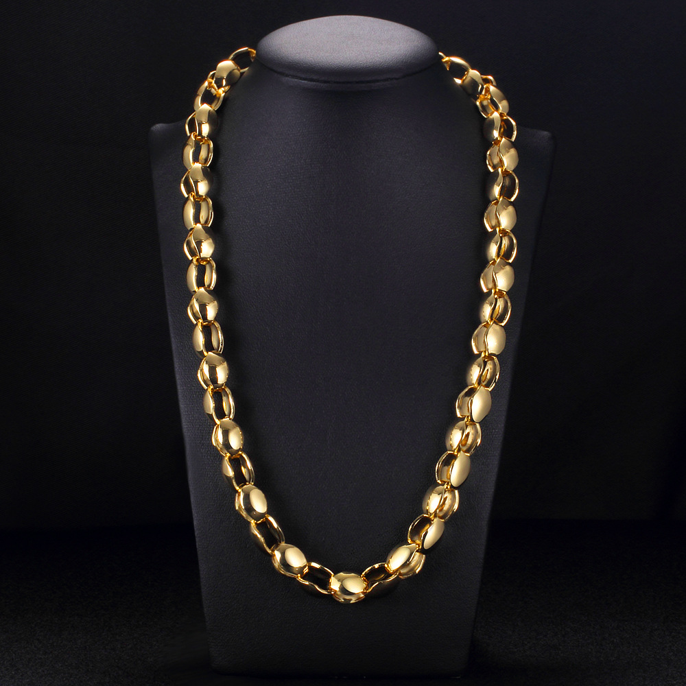 纽兰地摊货源热卖金项链男士镀电镀地摊金首饰镀金项链男