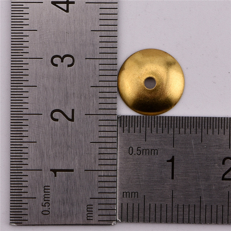 diy饰品配件12mm圆片凹面中孔装饰服饰材料圆形铜片挂件jh8110