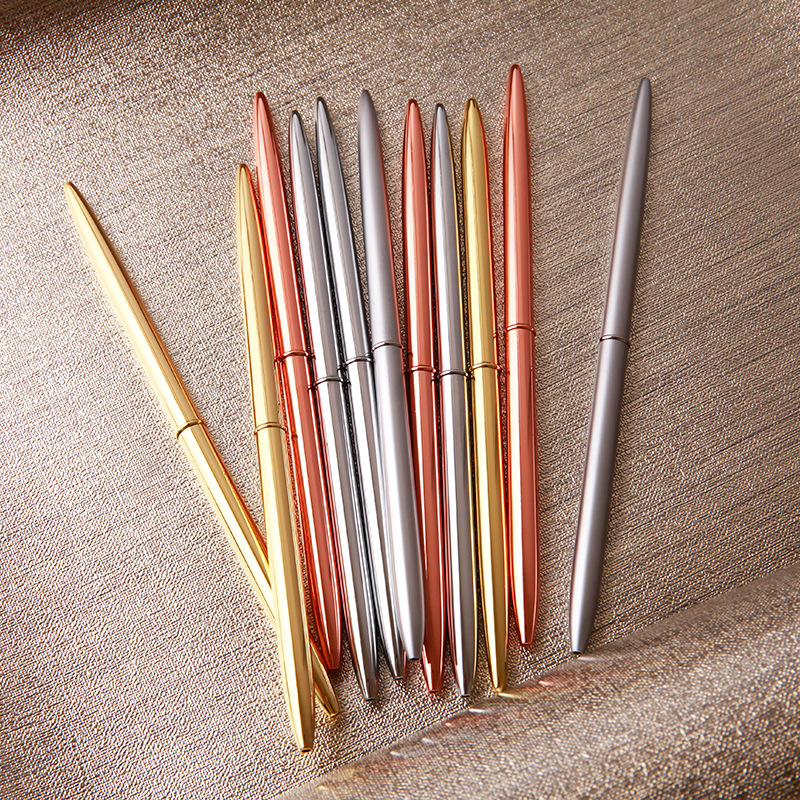 北欧金属圆珠笔镀银原子笔网红子弹笔文具礼品笔批发