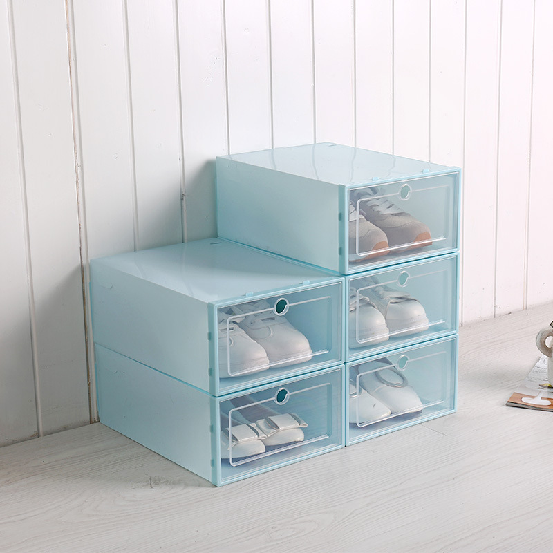 Shoes Storage Box Pp Transparent Plastic Shoe Box Dustproof Moisture-Proof Storage Japanese Flip Drawer Box Wholesale