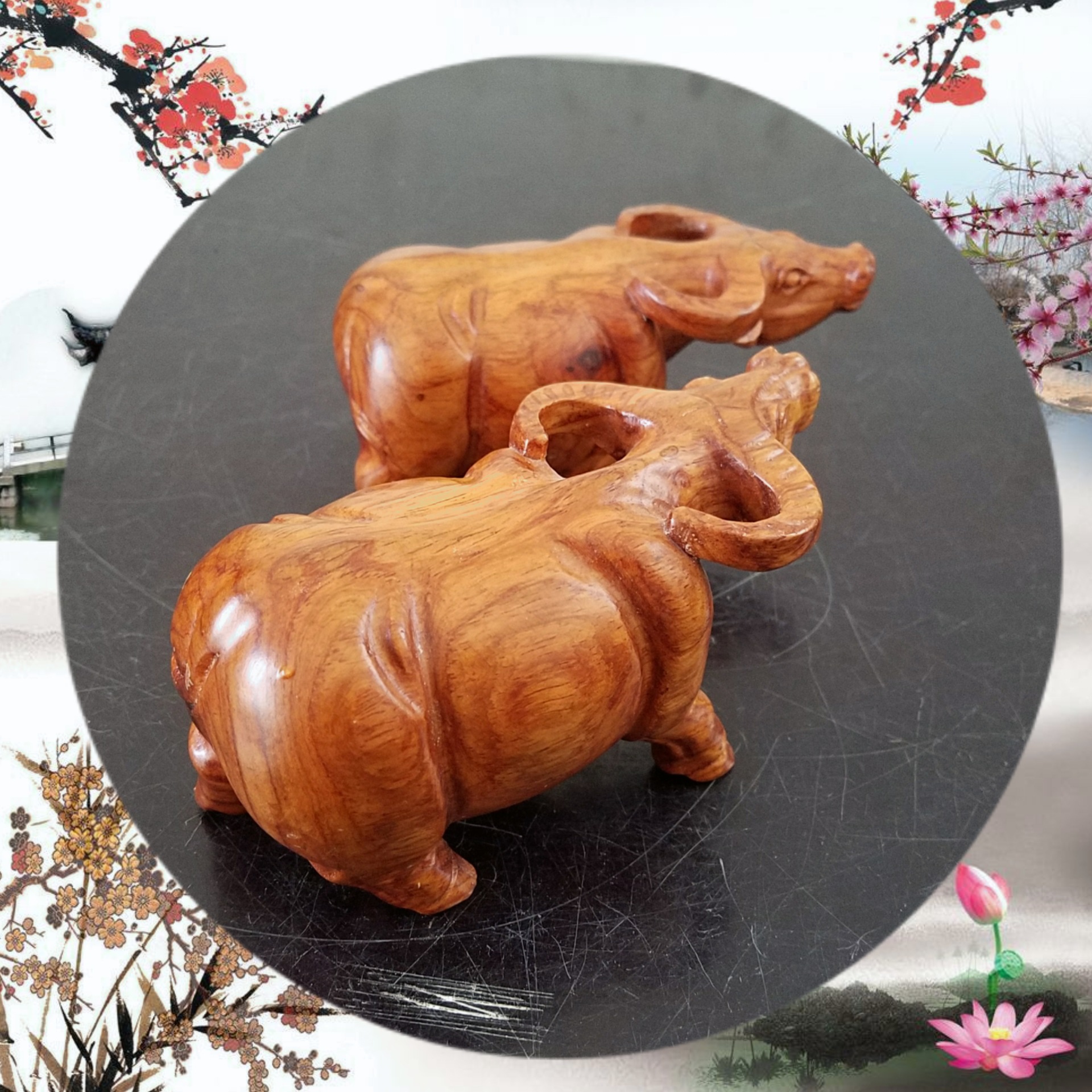 木雕牛木制牛工艺品生肖福牛财牛家居办公室动物摆件