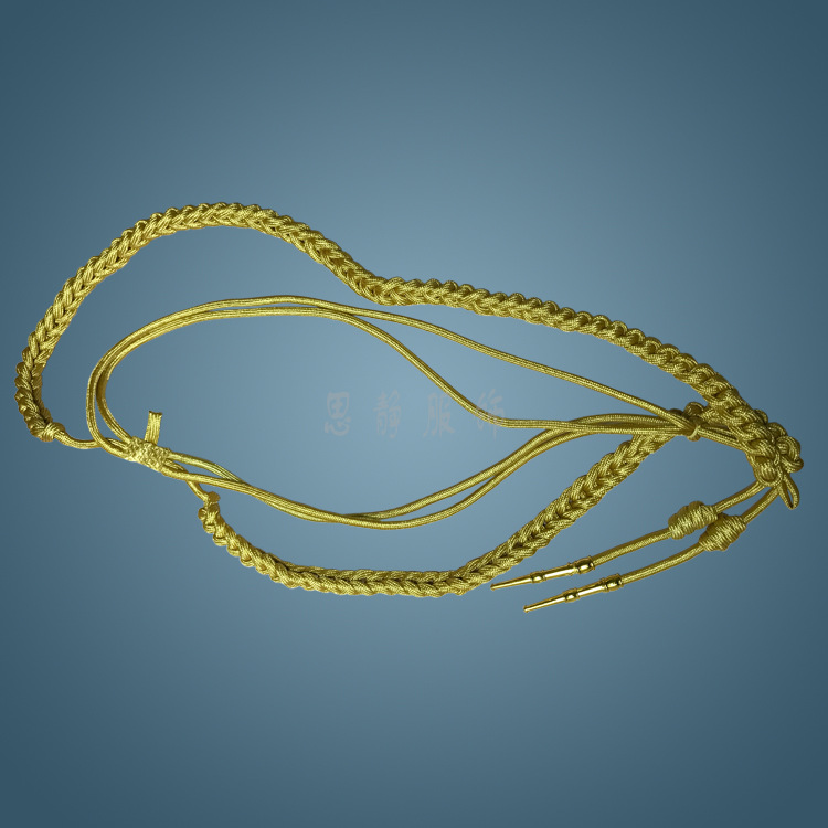 金属线绶带铜坠镀金手工编织绳礼仪兵肩绳穗带可来样定制