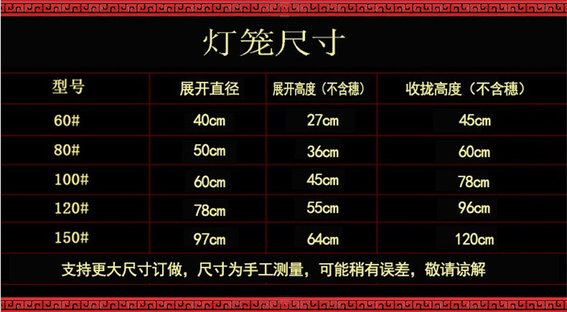 灯笼尺寸