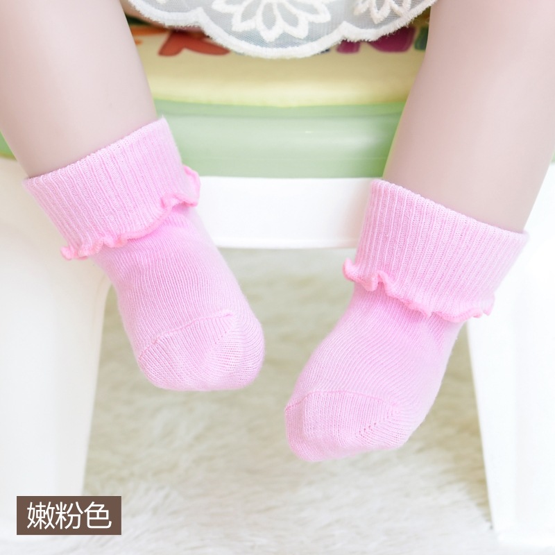 Children's Socks Children's Socks Lace Children's Socks 0-6 Years Old Spring and Autumn Cotton Loose Mouth Children's Socks Combed Cotton Baby's Socks