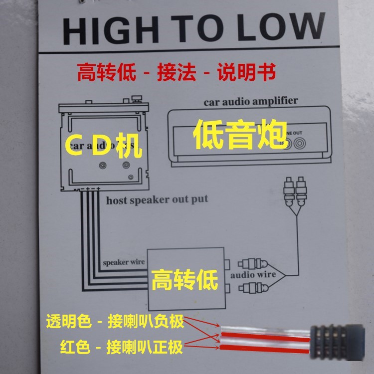 汽车高转低保险胆24v降12v降压器转换器改装低音炮车载套线电源线