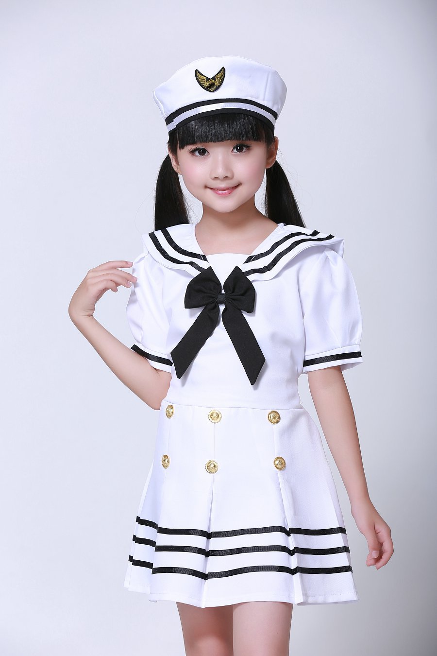 男女款少儿童幼儿园小学生军装白色小海军舞蹈服表演出服军服套装