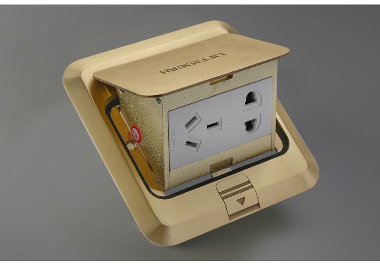 a类全铜阻尼液压缓冲地插 防水地板插座五孔地插面板快弹地插