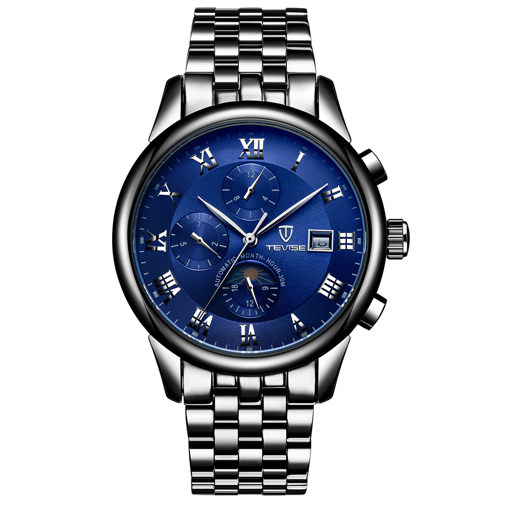 tevise/特威斯9008六针多功能男士手表全自动机械休闲男士手表