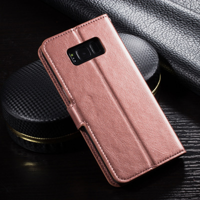 现货三星galaxy s8手机套s8plus相框皮套左右开翻支架插卡保护套