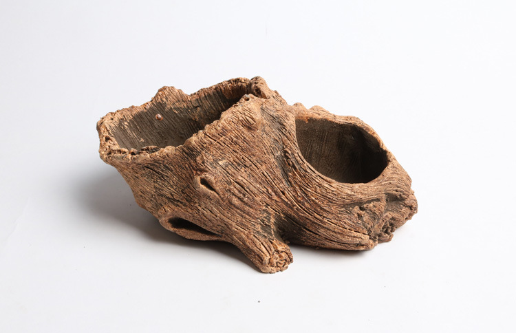 创意水泥仿树头双缸树根木头多肉花盆批发绿植微景观组合盆栽绿植