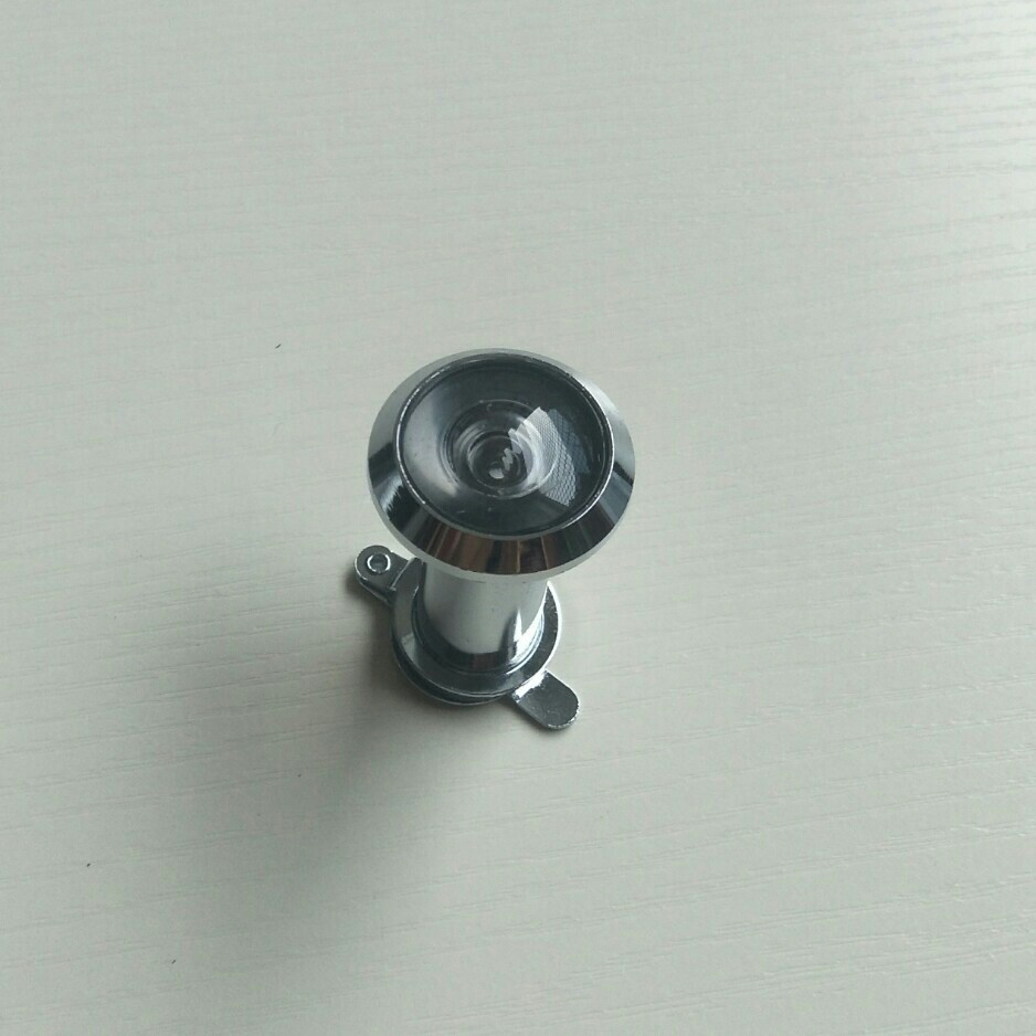 亮铬猫眼防盗门猫眼五金 带盖高清晰大视角室内门门镜带后盖200度