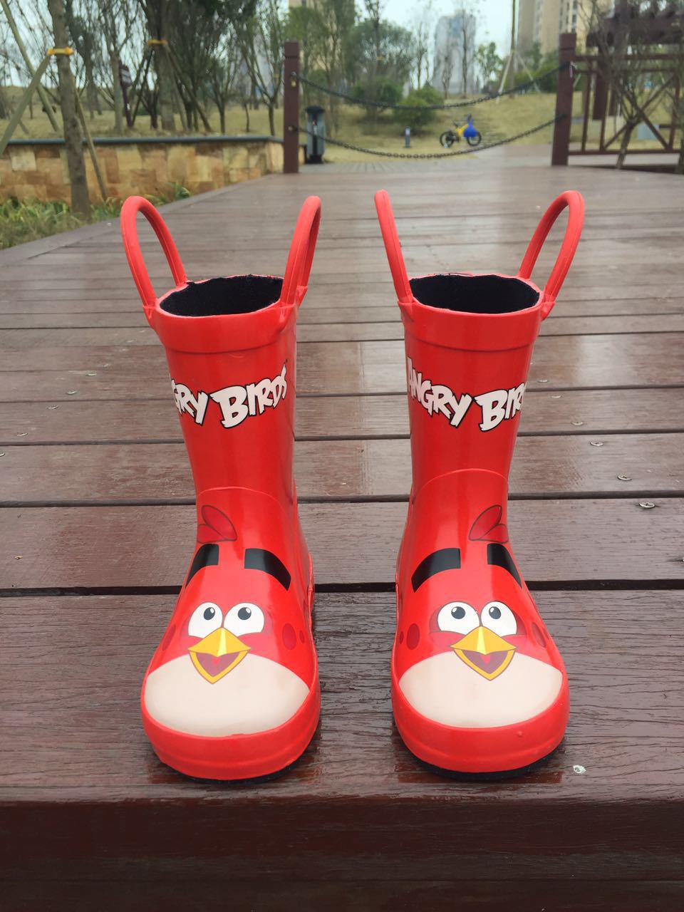 原单愤怒的小鸟angry birds天燃橡胶儿童宝宝学生幼儿雨鞋雨靴