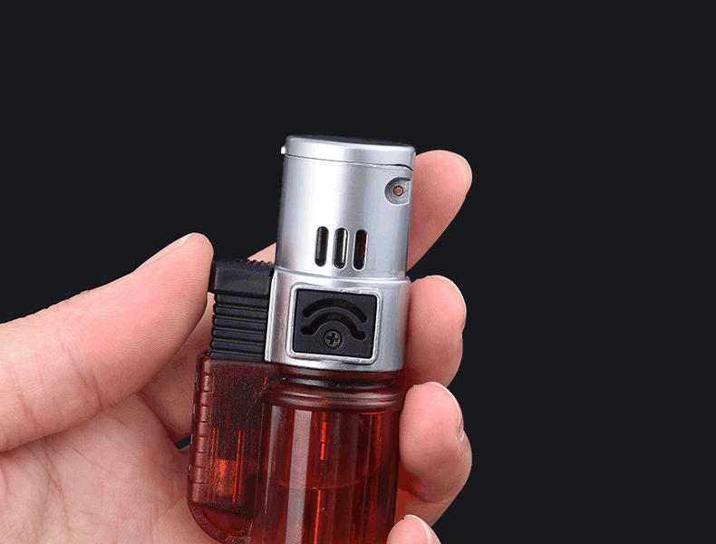 新品厂家直销 直冲三孔充气防风弯头喷枪式打火机 雪茄金属打火机