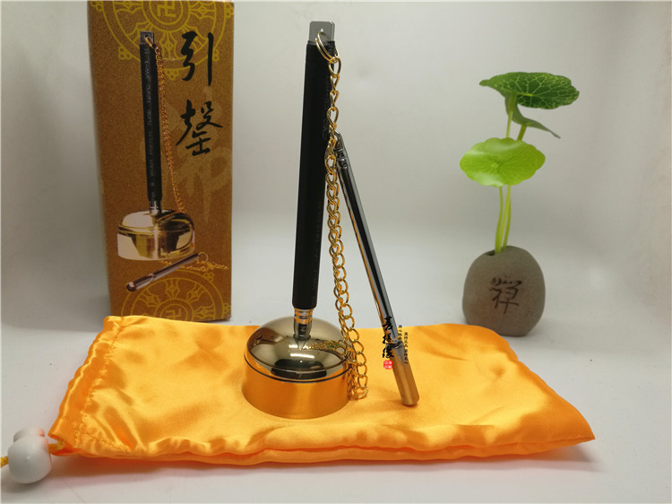 高档台湾纯铜伸缩引磬引罄引庆铜磬佛教佛堂用品念佛助念法器