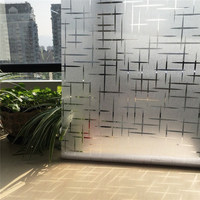 window无胶静电玻璃贴膜 玻璃装饰彩膜 贴膜磨砂 十字星blkm035