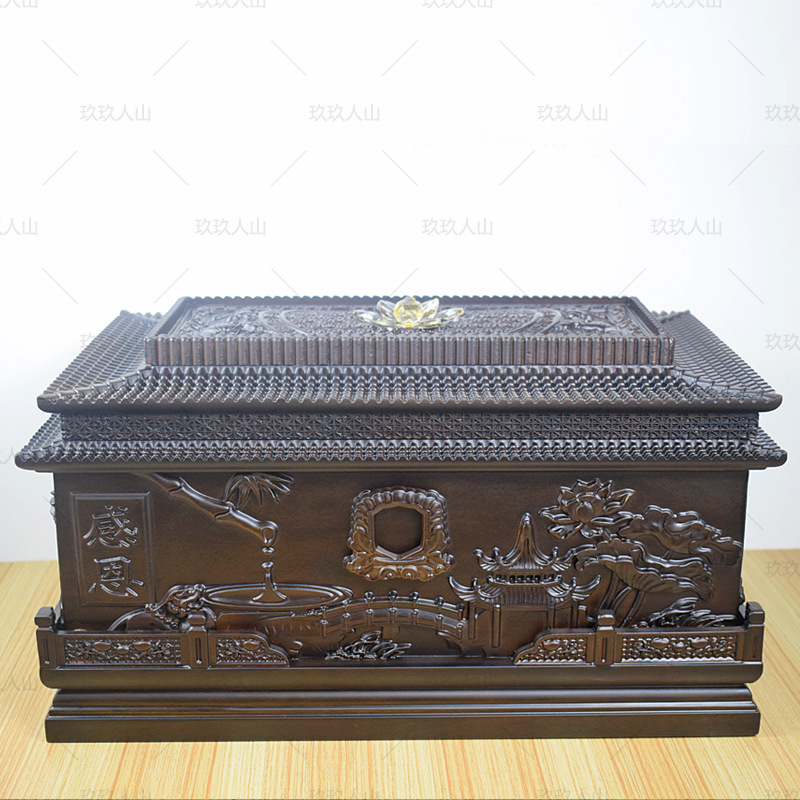 颜色釉陶瓷棺材殡葬用品纸木寿棺木棺头殡葬