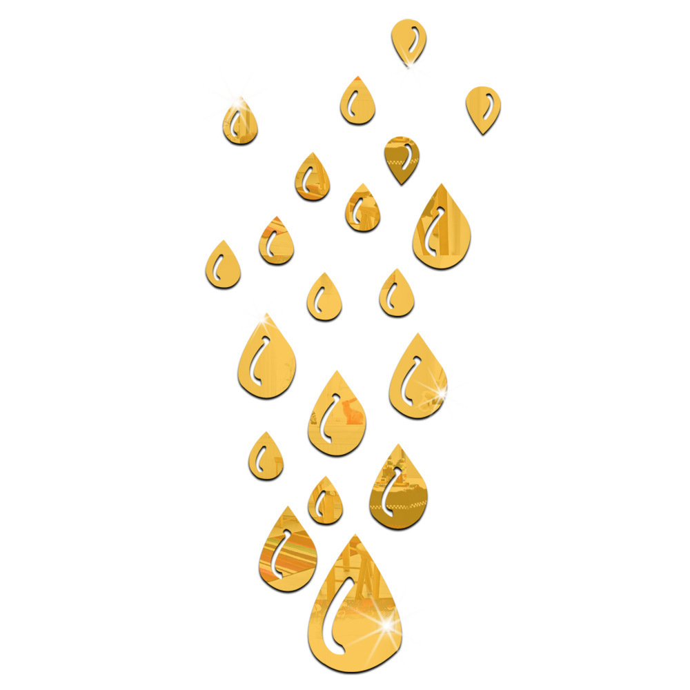 亚马逊爆款热卖亚克力立体浮雕水滴雨滴镜面墙贴diy创意3d家居