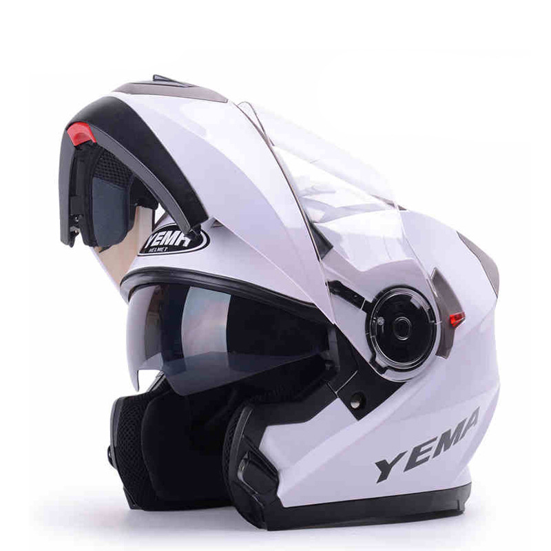 野马冬季电瓶车头盔男全覆式四季通用全盔安全帽双镜片揭面盔批发