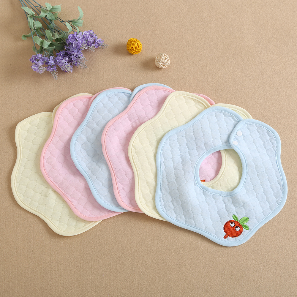 Pig Taobao Bib Flower 360 Rotatable Warmth Retention Material Waterproof Bib Autumn New Embroidered Bib Snap