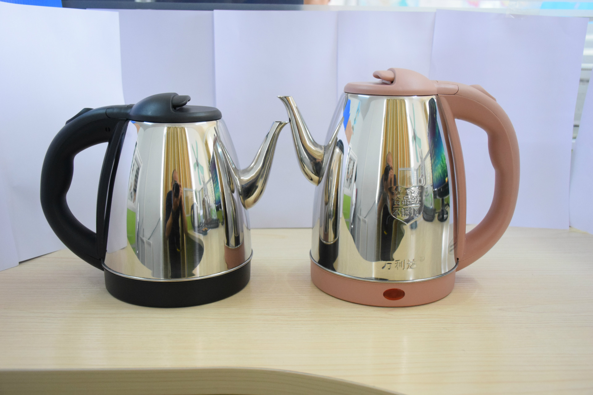 万利达电水壶不锈钢快速电热烧水壶自动断电1.5/1.8l长嘴壶电茶壶