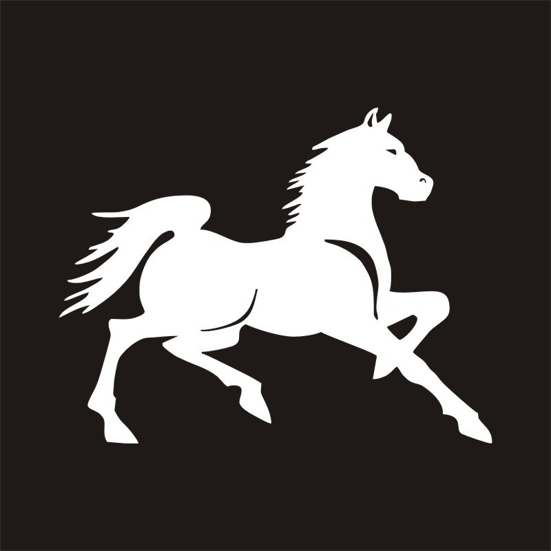 外贸新款 欧美热卖 反光汽车车贴纸 奔跑的马 horse 野马