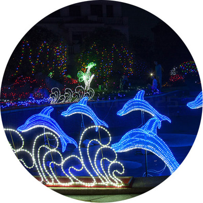 【人气爆品】灯展销量— 发光海豚造型 led海浪造型灯