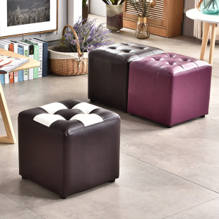 厂家方形换鞋沙发四方凳 pu皮革时尚搁脚凳 服装店客厅家具沙发凳