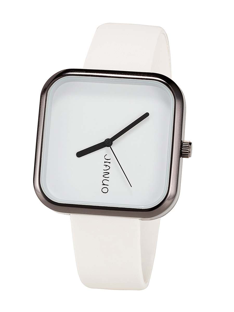 新款正方形石英表 极简风无刻度表盘 进口pc-21机芯