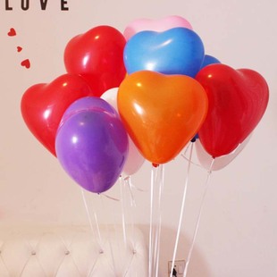 心形乳胶气球儿童爱心汽球酒吧装饰气氛庆典婚礼拱门桃心充气气球