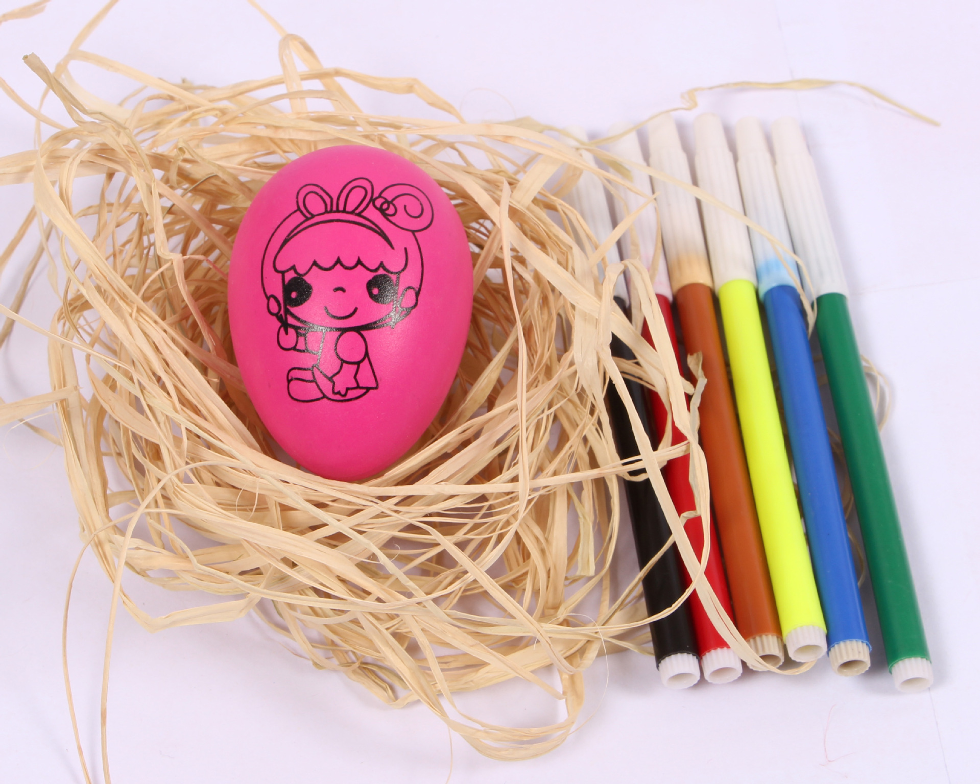 复活节彩蛋仿真鸡蛋幼儿园彩绘儿童手工diy填色彩绘蛋水彩笔套装